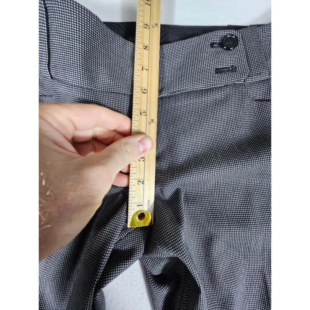 The Limited Drew Fit Bootcut Dress Pants Black White Micro Check Size 6R New